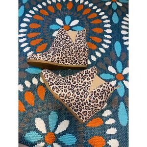 TOMS Leopard Print Wedge Boots Booties – Size 9